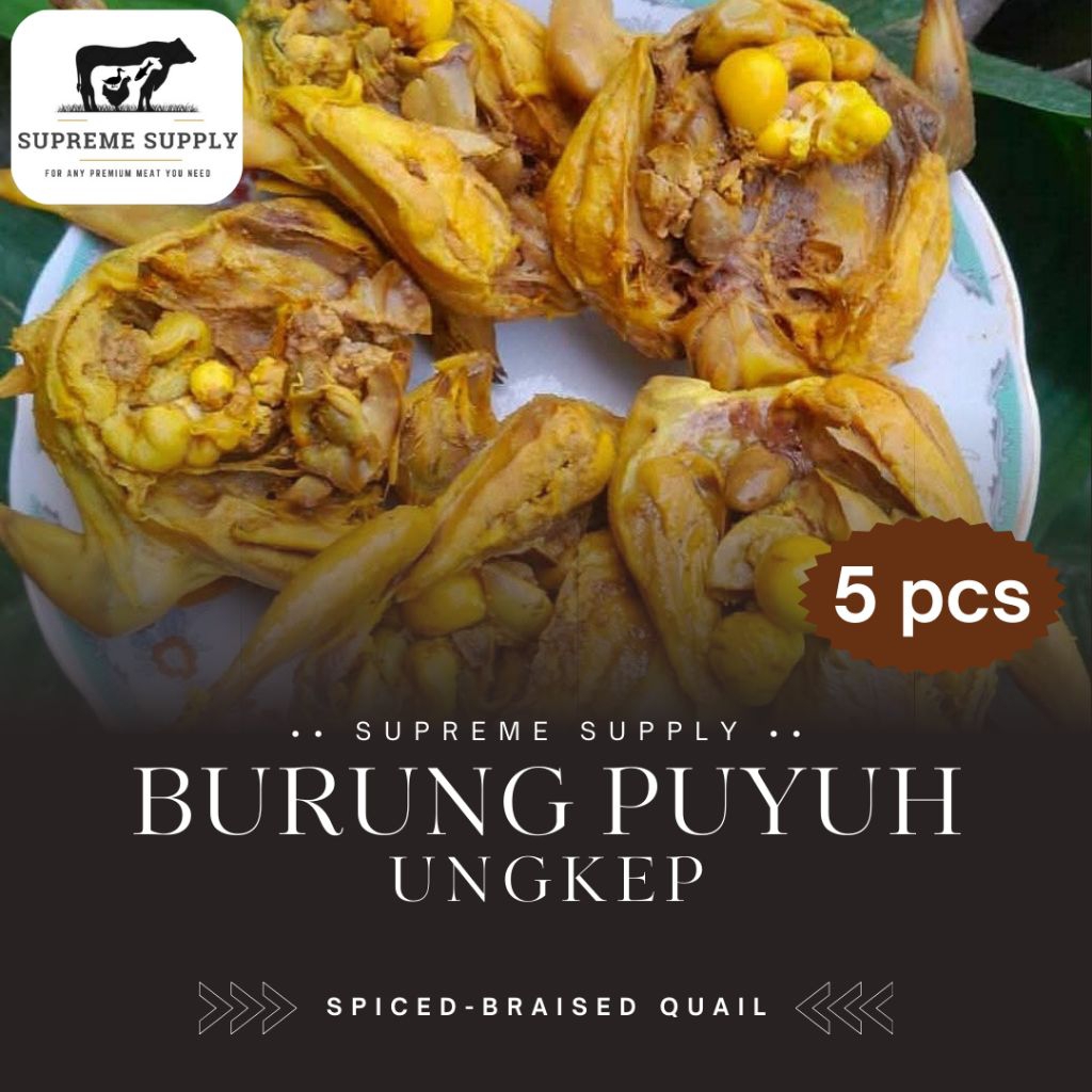 PREMIUM Burung Puyuh Ungkep 5 pcs | Fresh Halal Organic Spiced Braised Quail | Ikan Daging Sapi Ayam