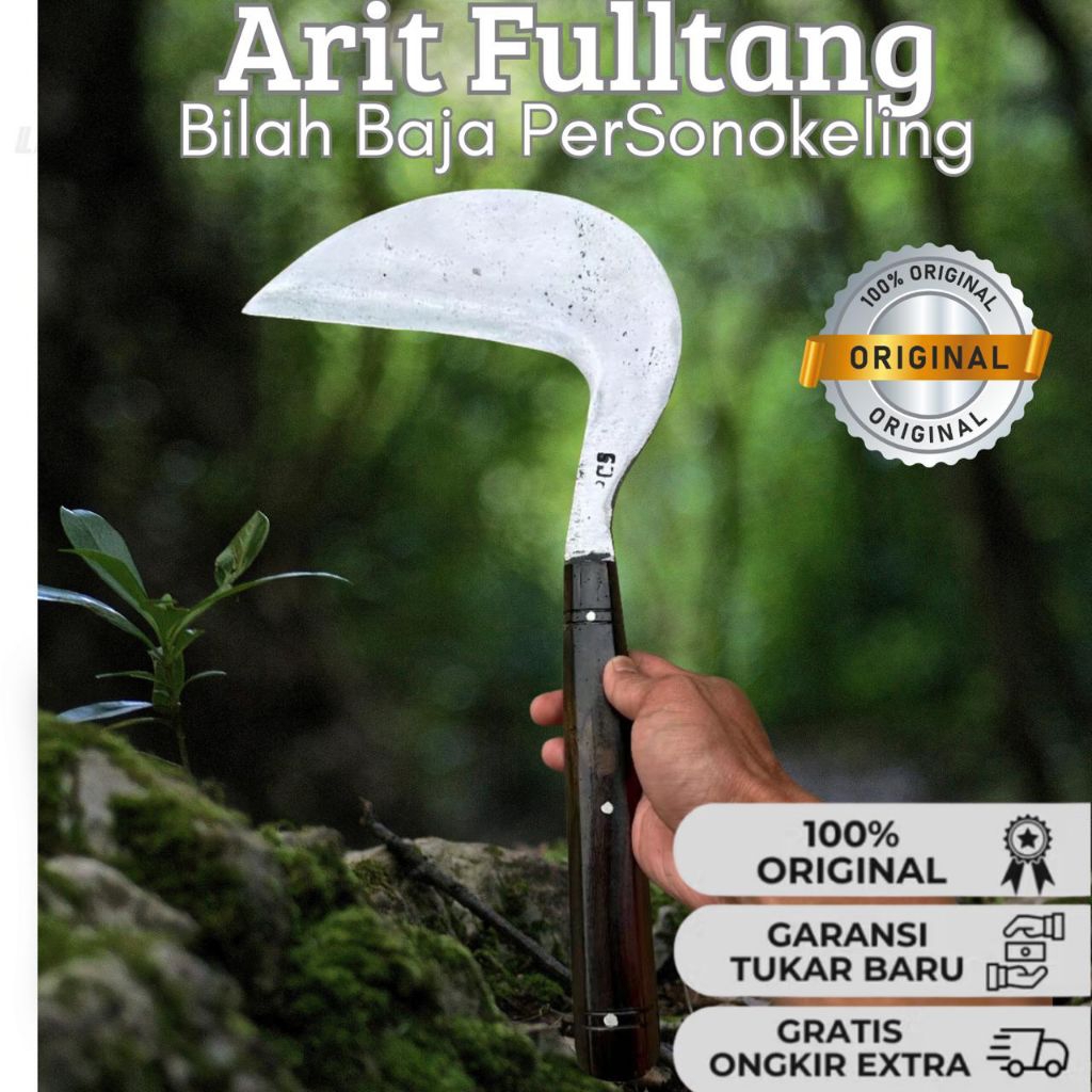 Arit Full Tang Gratis Sarung Bahan Baja Per Multipungsi