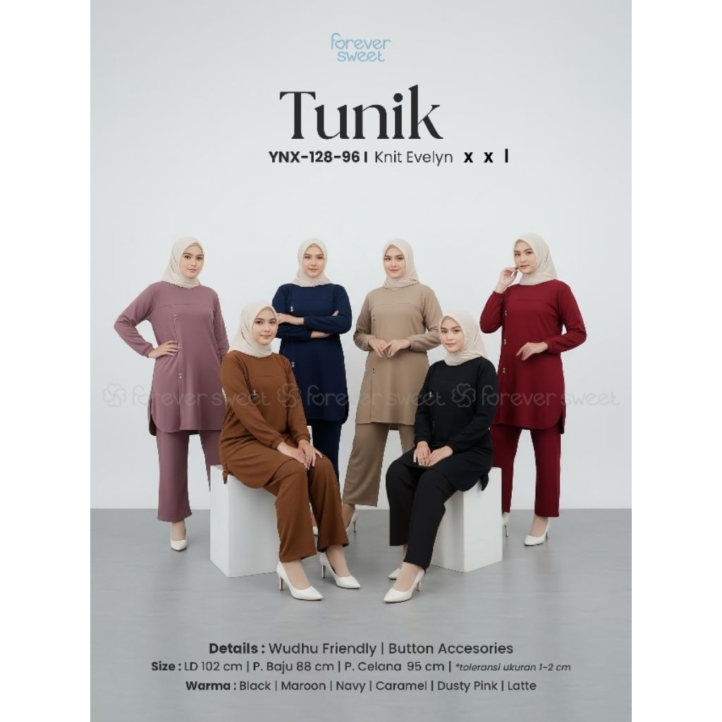 TOKO AFIQAH BUKITTINGGI - ONESET TUNIK KNIT FOREVER SWEET