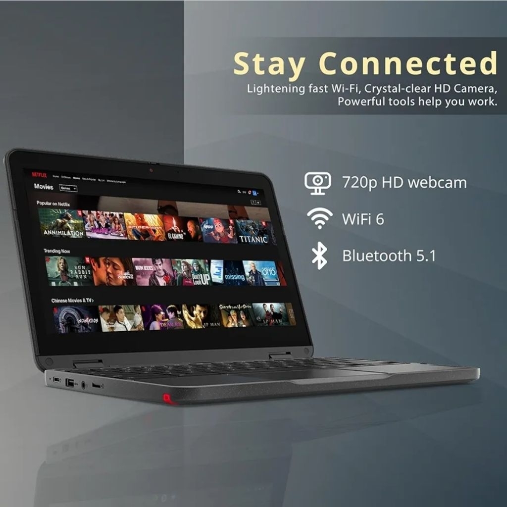 Lenovo Chromebook 500e Gen 3 Ram 8GB eMMC 64GB MicroSD Slot Intel Celeron 5100 Touch Screen Free Sty