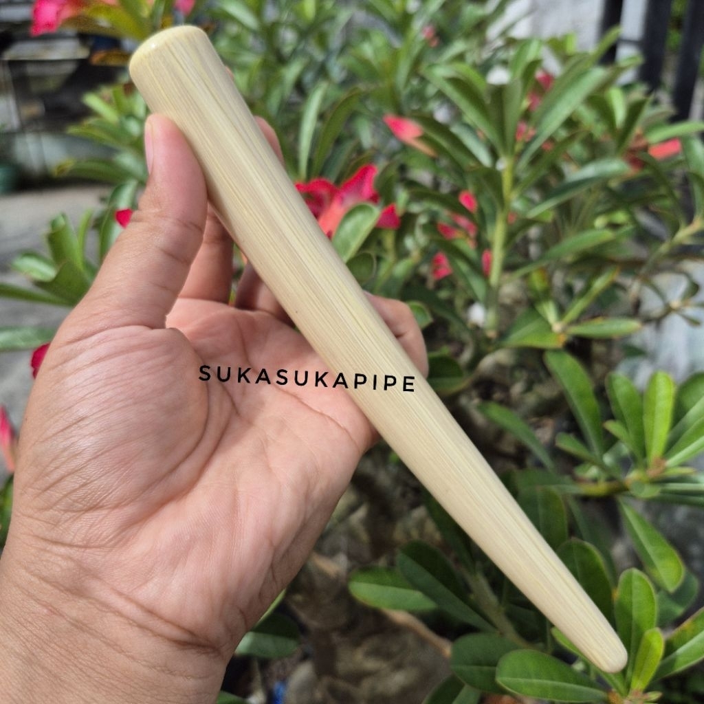Onc e Pipa Serbuk Kalcium Motif Pucuk Serat 20 cm / Pipa Onc3 Serbuk Motif GG KW Premium By Sukasuka