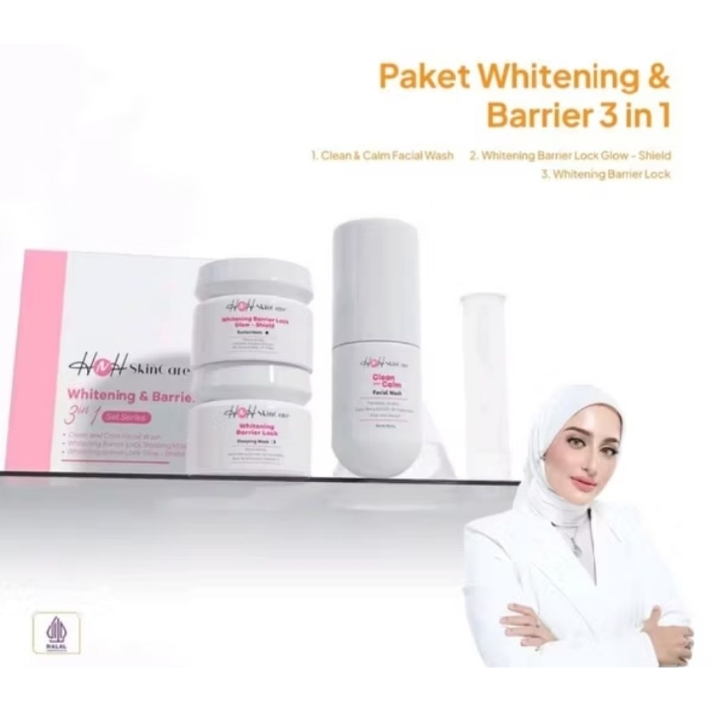 HNH Skincare 3in1 Whitening Barrier Lock Paket Skincare untuk Remaja