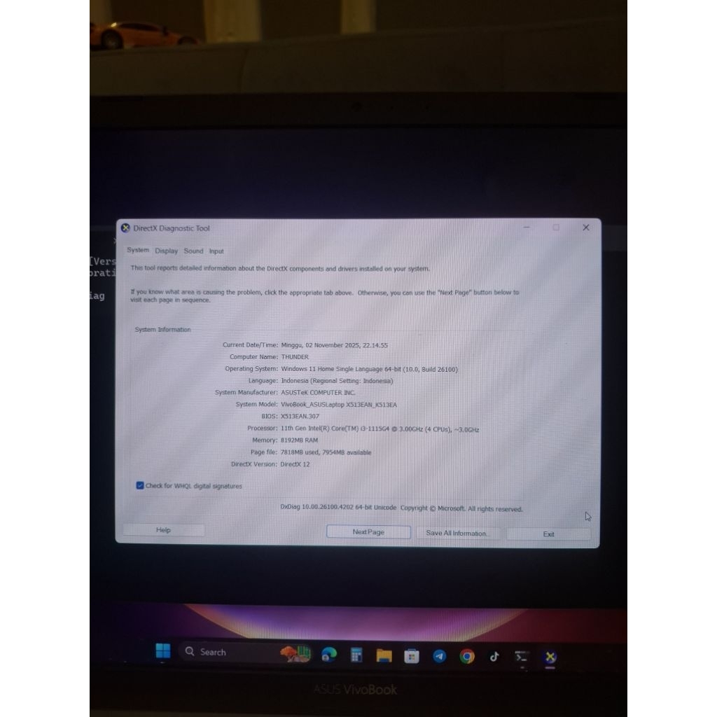 laptop asus K513EA Oled