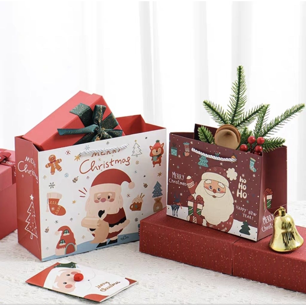 paper bag natal / goodie bag natal / christmas gift box / kotak kado / hampers medan