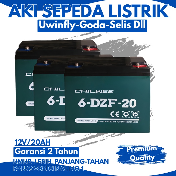 AKI SEPEDA LISTRIK 6-DZF-20 GRAPHENE (20AH) ORIGINAL | Aki sepeda listrik Uwinfly Goda Selis Exotic