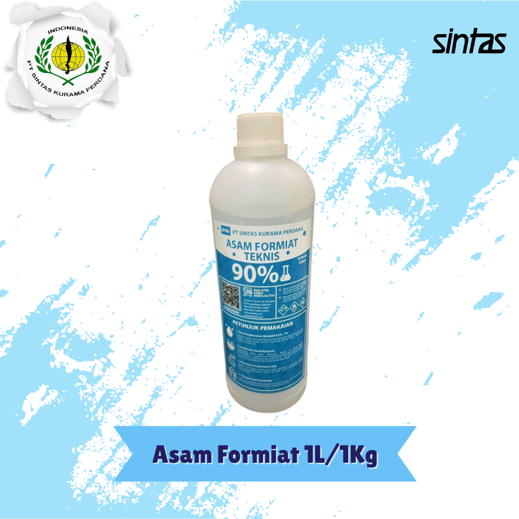 Asam Semut / Asam Formiat / Asam Format Penggumpal karet Sintas90 kemasan 1000 ml 1 Liter 1 kg