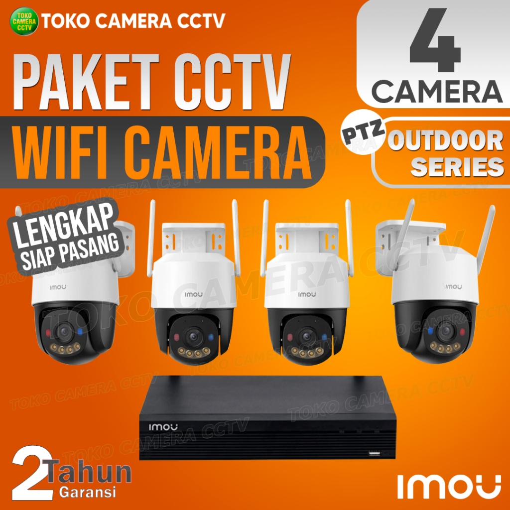 PAKET CCTV WIFI PTZ IMOU OUTDOOR 4 CHANNEL 4 KAMERA