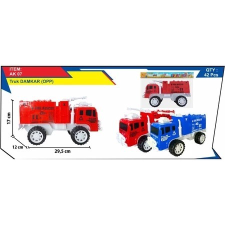 MAINAN TRUCK DAMKAR KONSTRUKSI FIRE RESCUE AK 07