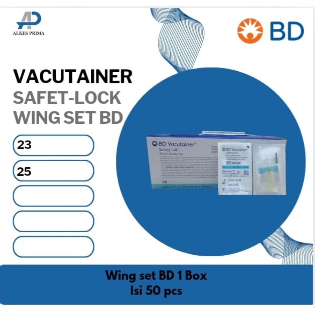 Wing Set vacutainer BD No 23, 25  Harga/Box