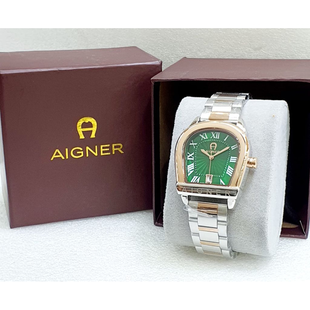 Aigner Ladies Watch – Green Dial Two-Tone Stainless Steel