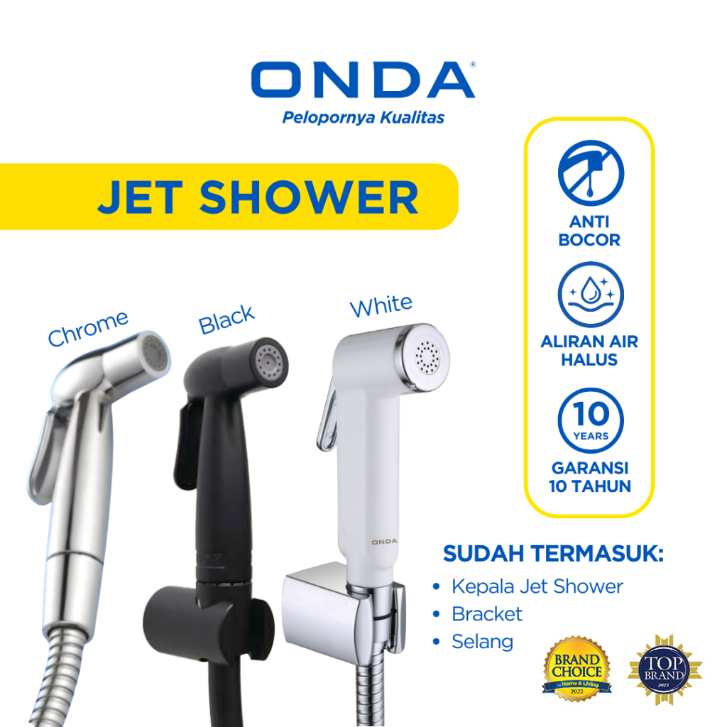 ONDA Jet Shower Closet Bidet Spray Toilet Semprotan Kloset WC S 88 Chrome S 22 Black S 21 White