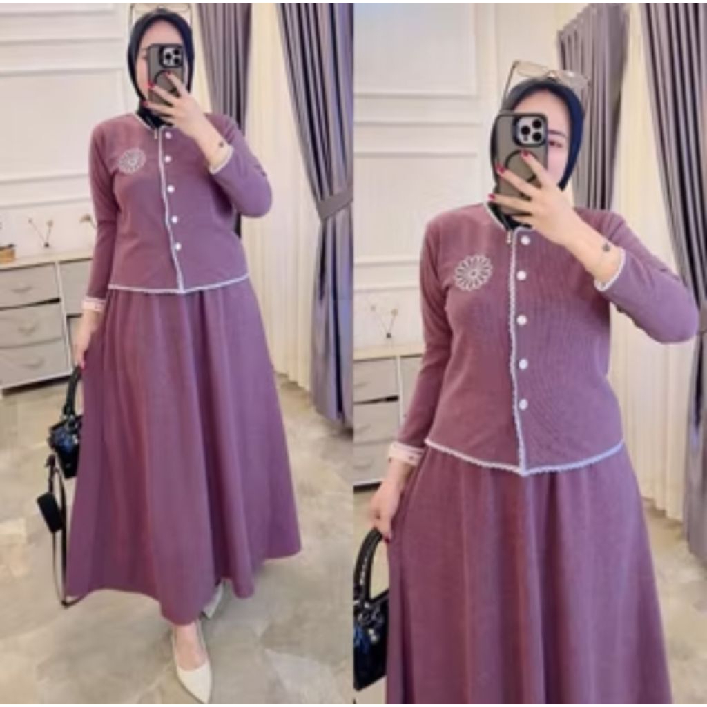 arshila setrok wanita kaos knit rajut import bordir busui