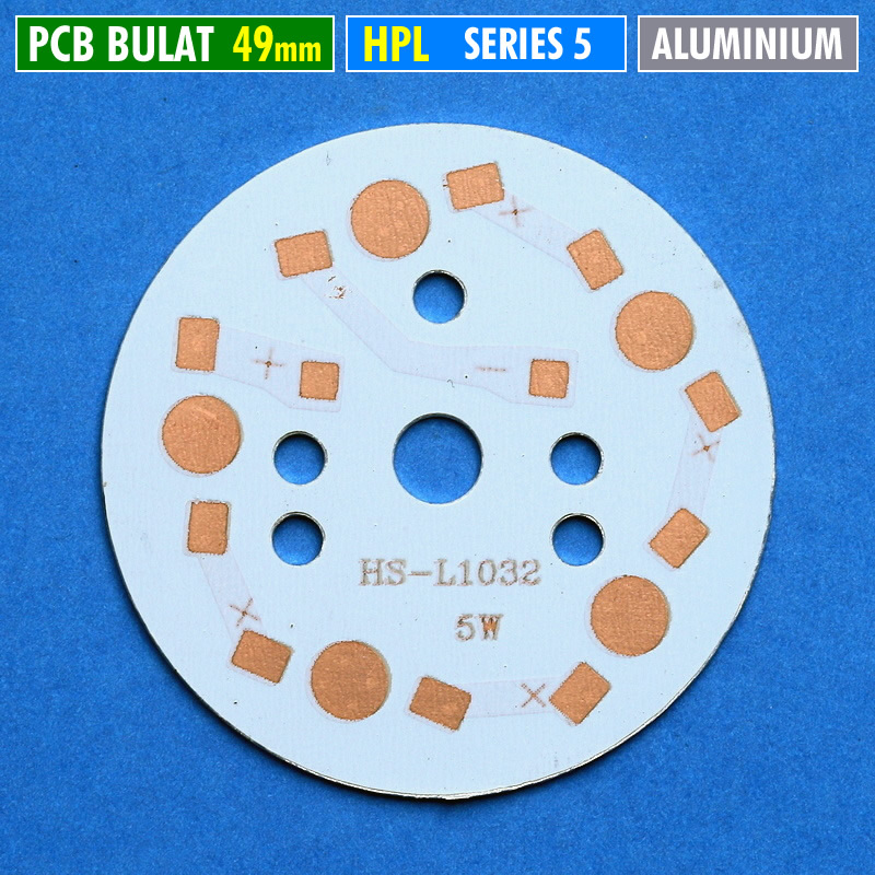 PCB HPL Bulat 49mm Seri 5 LED HPL 1W 3W 5W Aluminium Round PCB Plate DIY Spare Part Lampu Bohlam Spo
