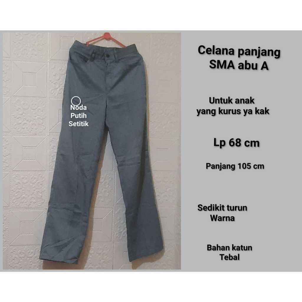 Celana panjang abu SMA seragam sekolah anak laki laki prelove murah meriah