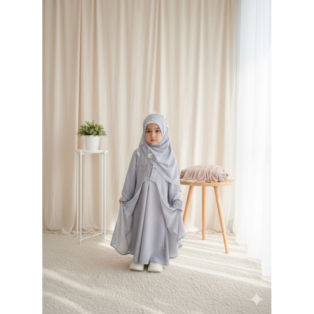 gamis anak remaja outer syar'i couple lebaran terbaru