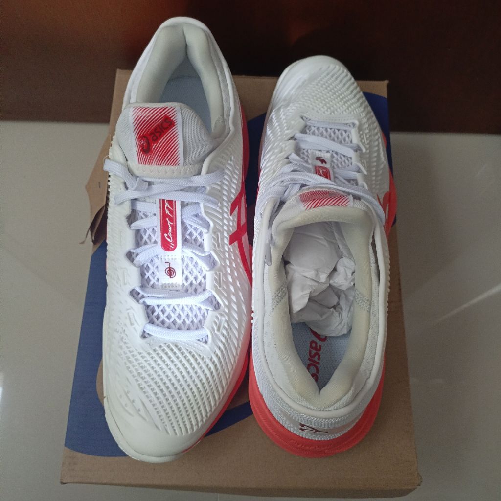 Sepatu Tenis Asics Court FF3 Novak Cream/ Classic Red Original New