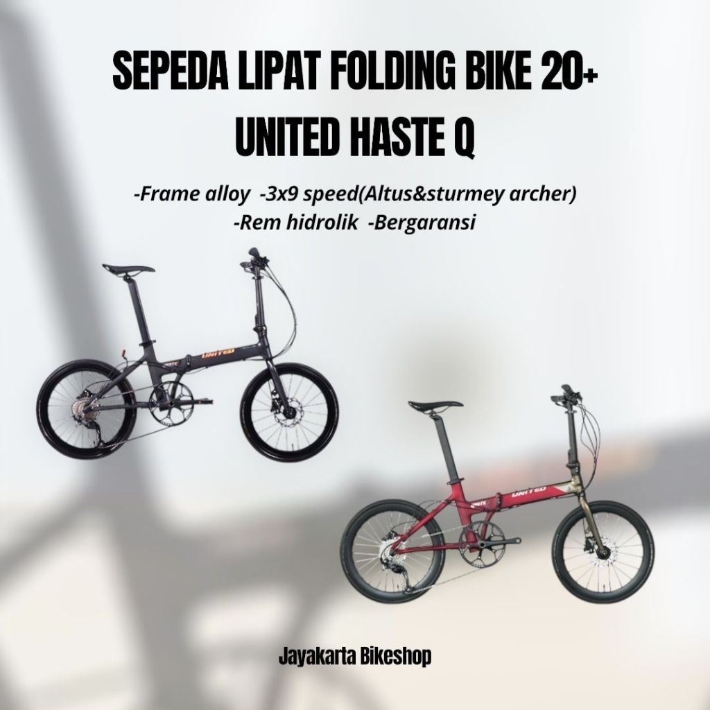 SEPEDA LIPAT 20+ UNITED HASTE Q | FOLDING BIKE DEWASA ORIGINAL DAN BERGARANSI