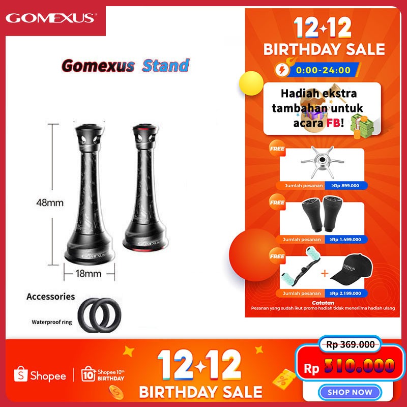 Gomexus Reel Stand Forged Carbon Pancing Aksesori Reel Kuat Ringan Tahan Korosi Serat Karbon Tempa
