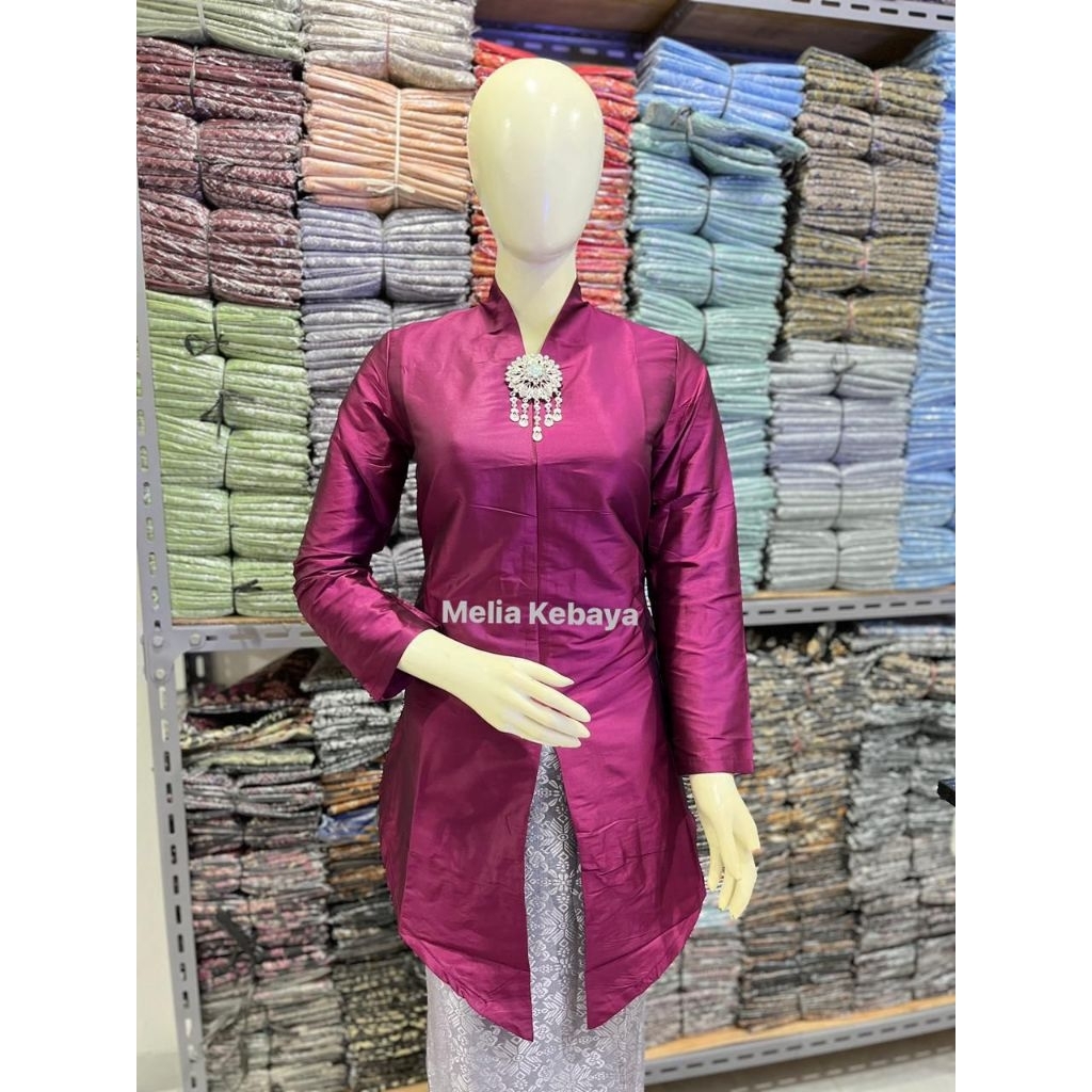 Arkha Kebaya - Atasan Kebaya Tunik Kurung Melayu Tafeta / Kebaya Encim Tunik Polos / Set Kebaya Mode
