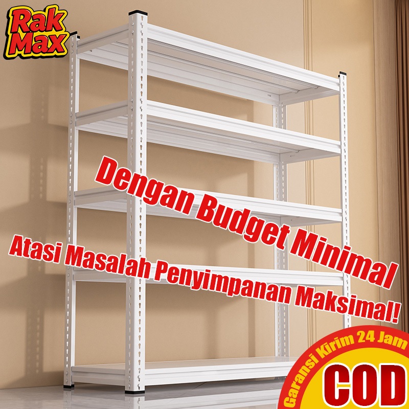 Rak Besi Siku 5 Susun 100% Besi Rak Gudang Rak Serbaguna Rak Dapur Rak Aquarium Rak Besi Siku Lubang