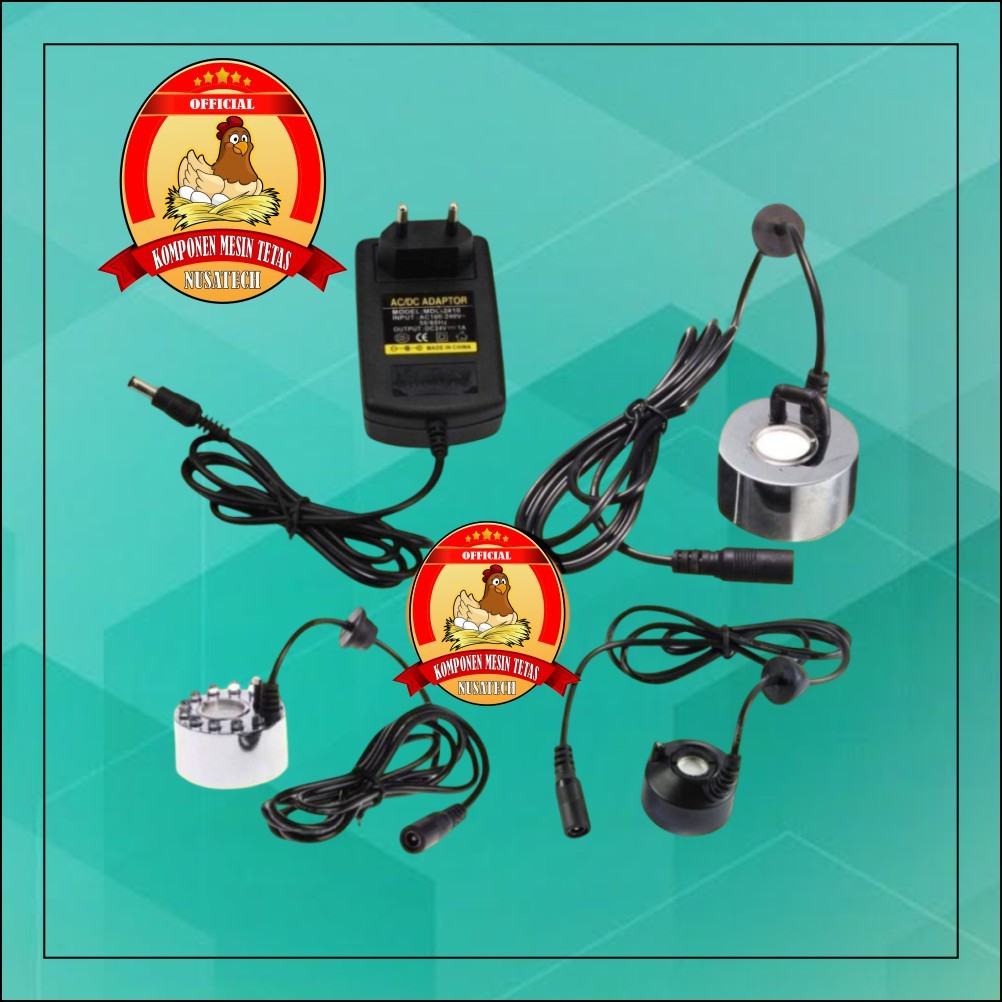 Mesin Kabut Mist Maker 20MM Stenlis Dan Adaptor 24V 1A Mist Maker Hitam Mist Maker LED