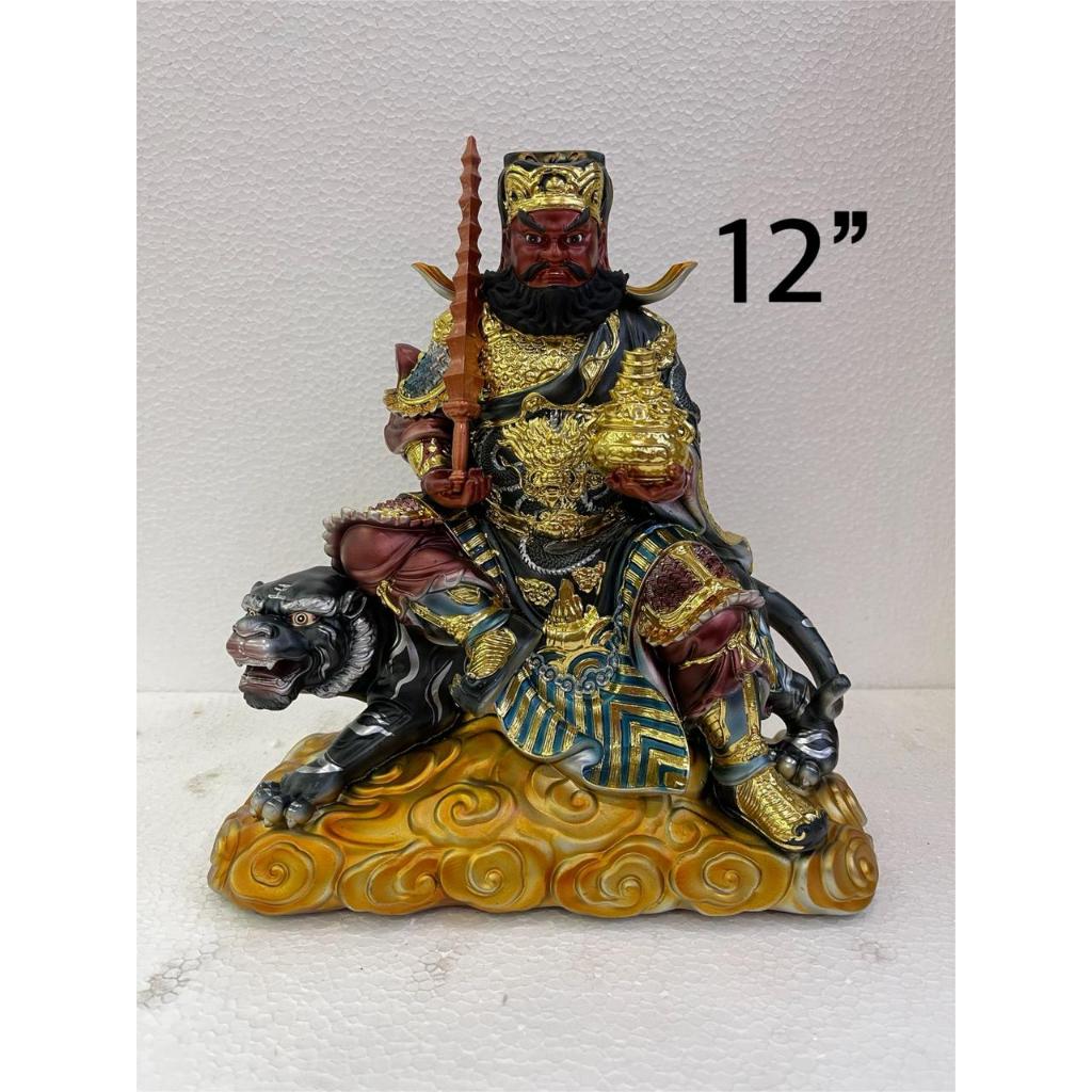patung rupang dewa han tan kong / tio guan suei - 12 inch - fiber - duduk - l2 - l25