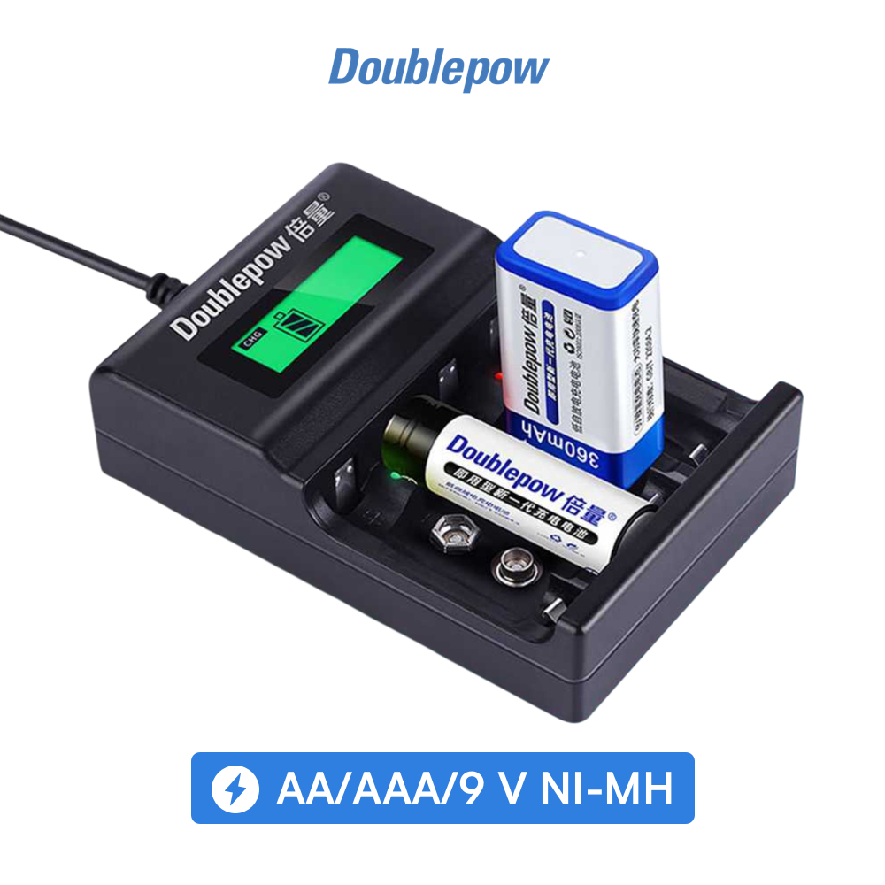 DOUBLEPOW Charger Baterai 1.2V & 9V NI-MH NI-CD Lithium - DP-UK95
