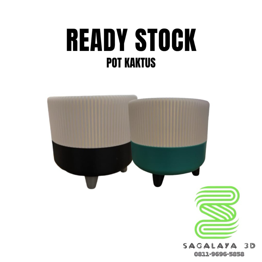 Pot Kaktus Bulat Tanaman Hias Aesthetic-Sagalaya.3D