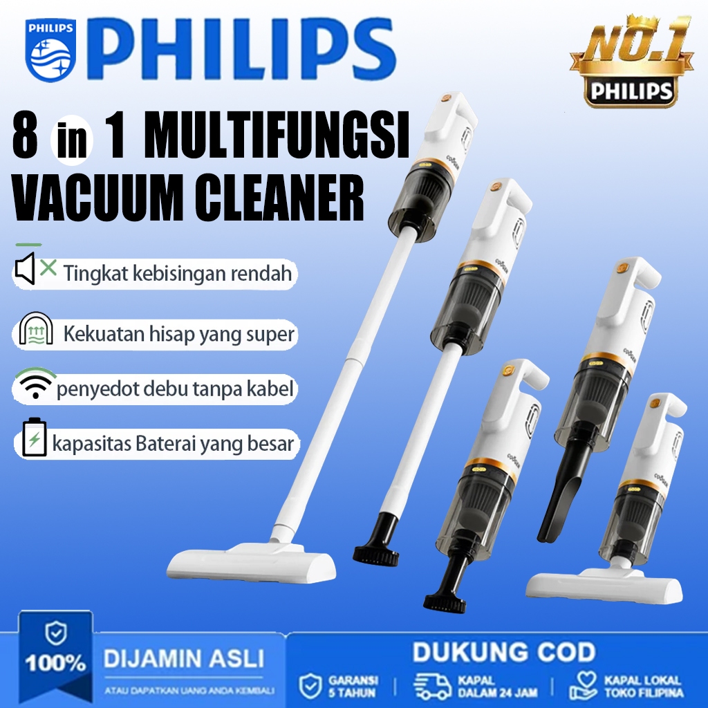 PHILIPS Vacuum Cleaner NirkabelGenggam 988000 Pa Penyedot DebuPortabel Daya Tinggi Rumah TanggaPengi