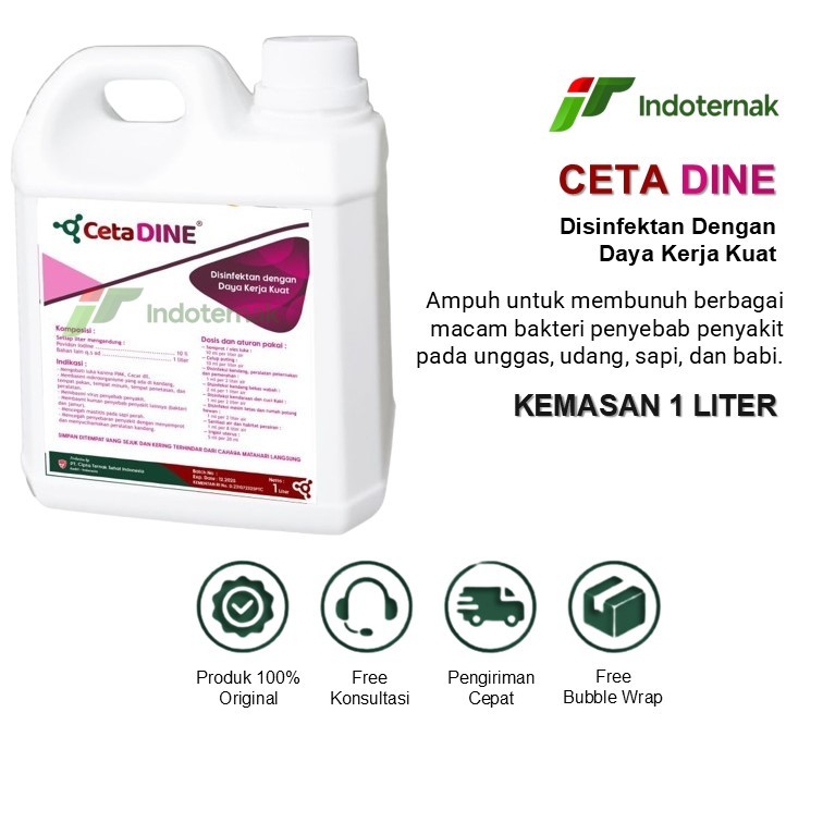 CETA DINE 1 LITER - Disinfektan Kandang Disinfektan Luka Untuk Sapi Kambing Domba