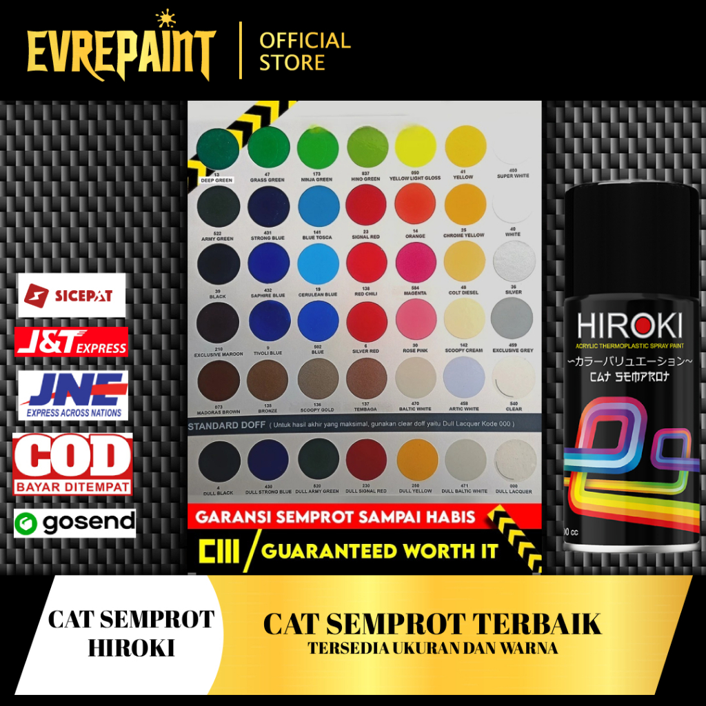 Pilok Hiroki Cat Semprot Acrylic Premium Clear Epoksi Black 300 CC White Hitam Epoxy Scoopy Putih