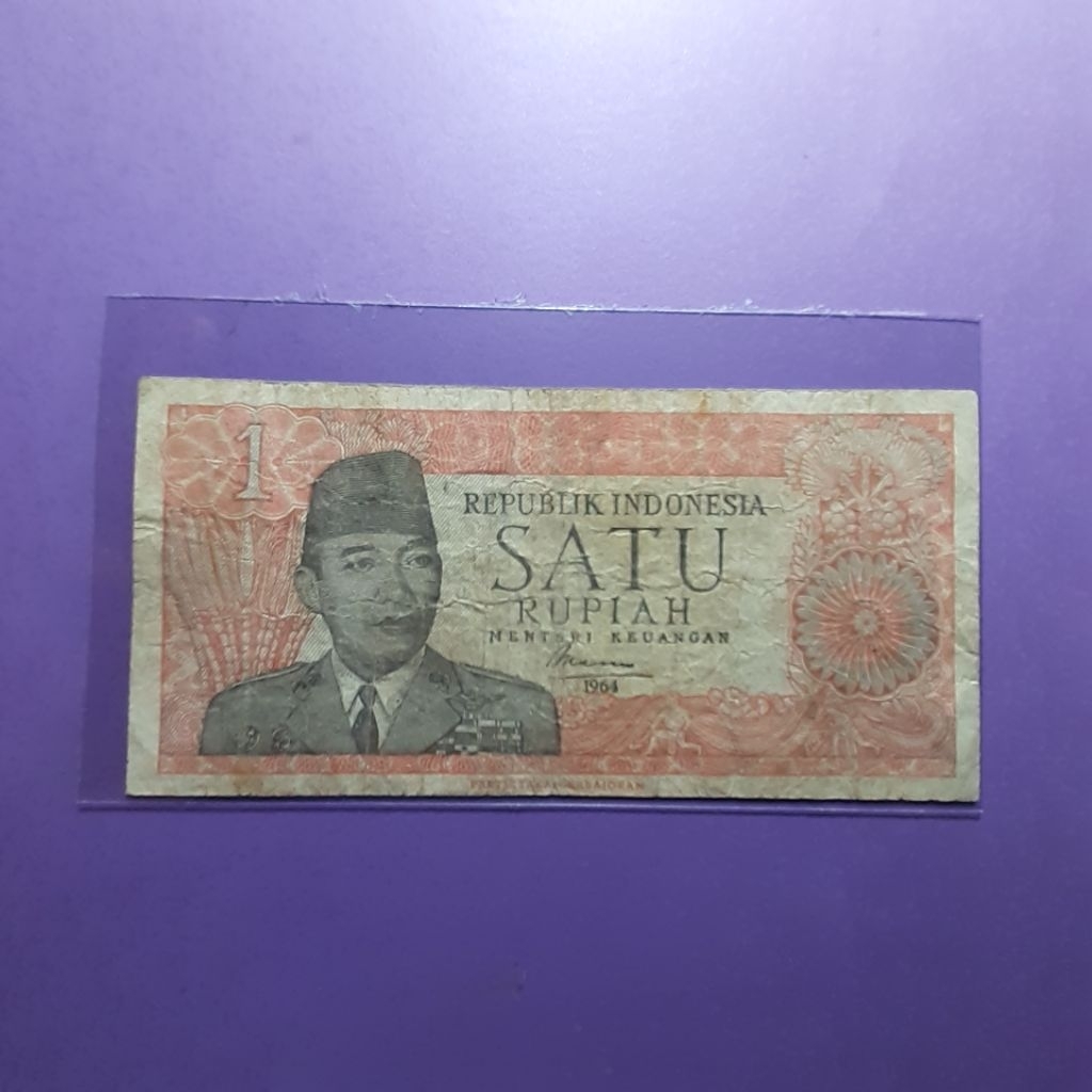 Uang kuno 1 rupiah sukarno 1964