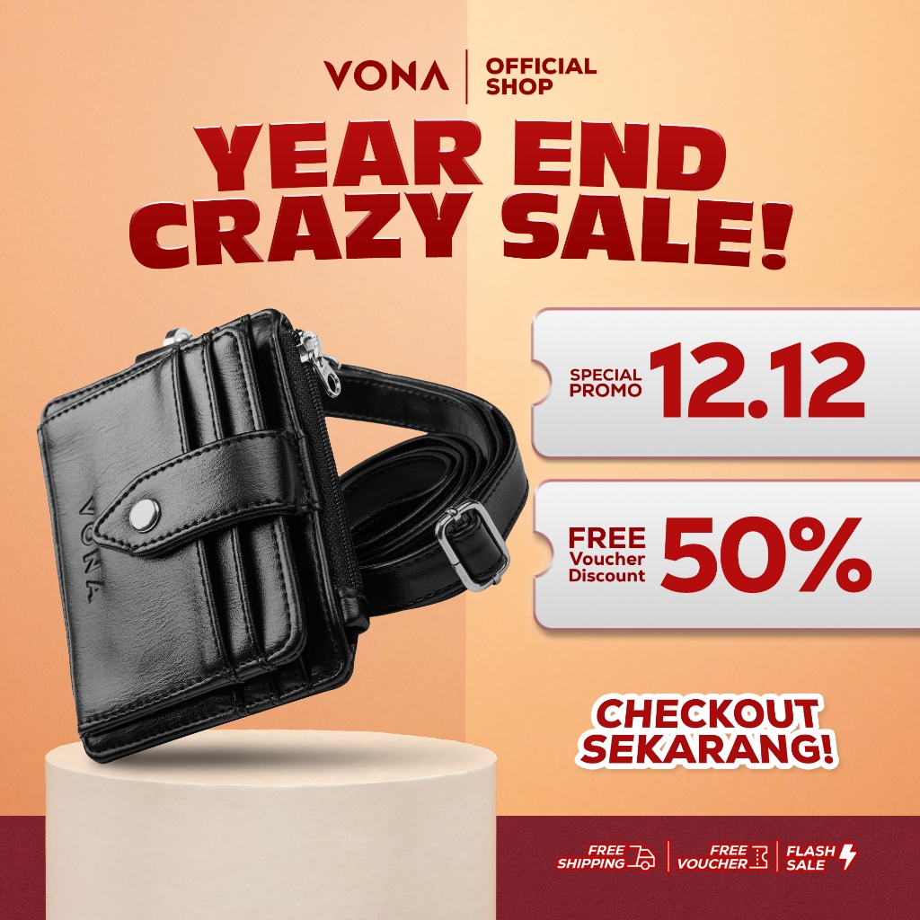 VONA Xenos ID Card Holder - Dompet Kartu Pria Wanita dengan Lanyard