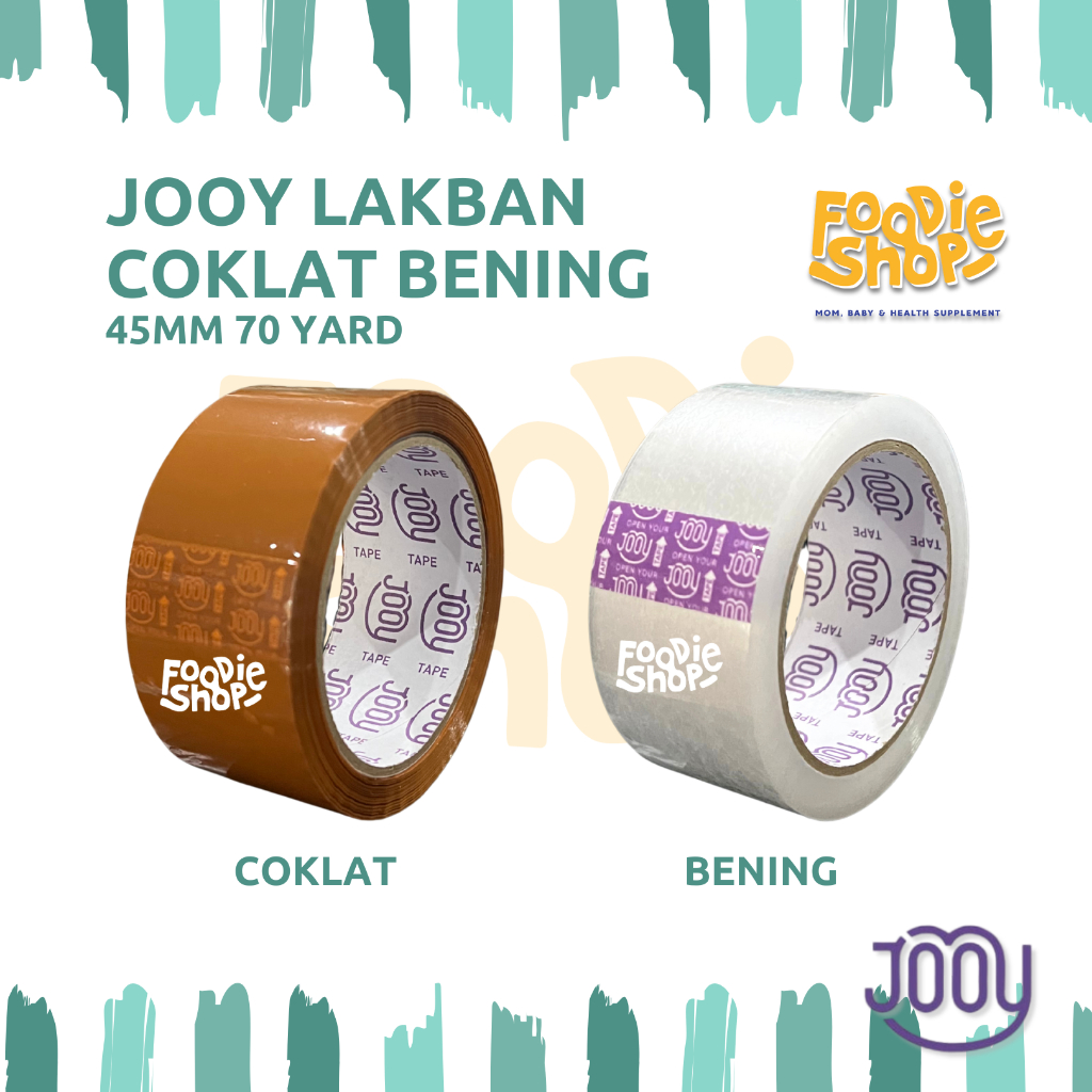 JOOY Lakban Bening | Lakban Coklat 1 Roll 70 Yard 45mm