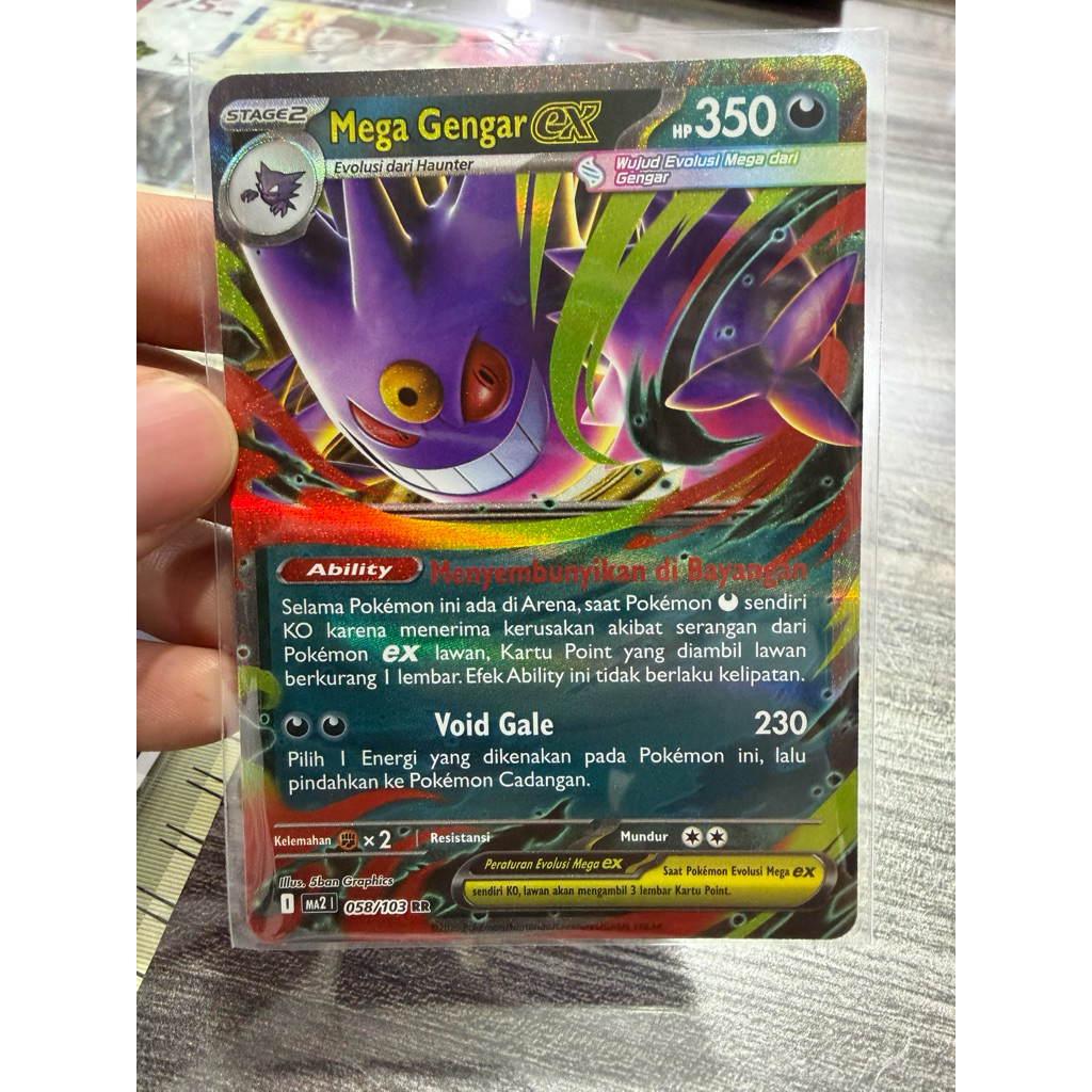 Mega Gengar ex RR Kobaran Biru MA2 Pokemon TCG Indonesia