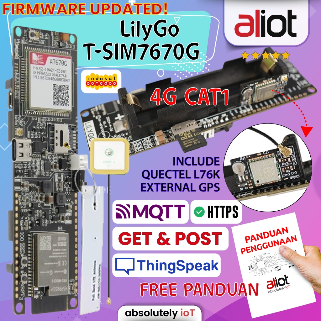 Lilygo-T-SIM7670G sim7670G MODUL 4G LTE cat1 esp32 bukan SIM7000G bukan SIM7000 bukan sim7600