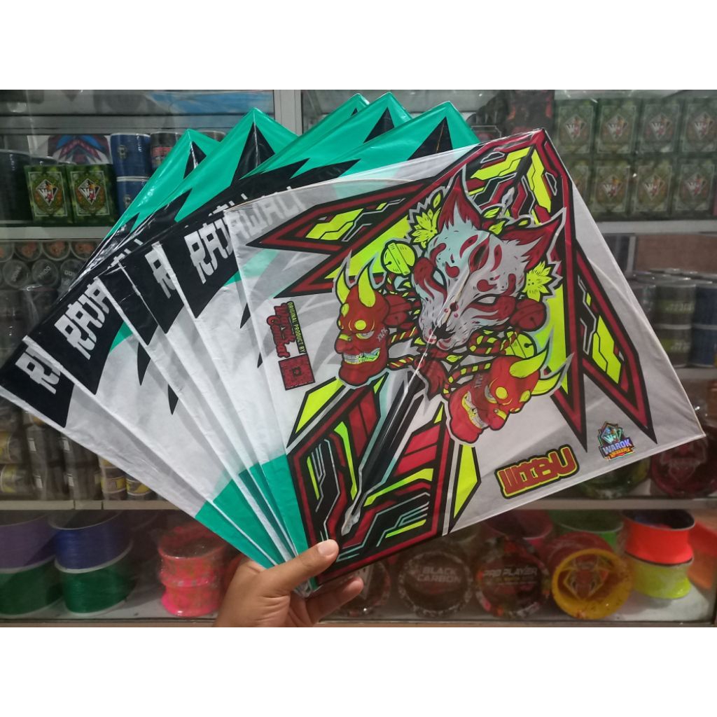layangan warok wibu evolution + 5 pcs super lilitan,layangan warok wibu evolution, wibu evolution, w