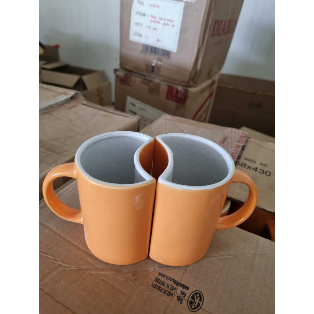 GELAS KERAMIK UNIK / GELAS WARNA POLOS / SOUVENIR PERNIKAHAN / GELAS TERMURAH