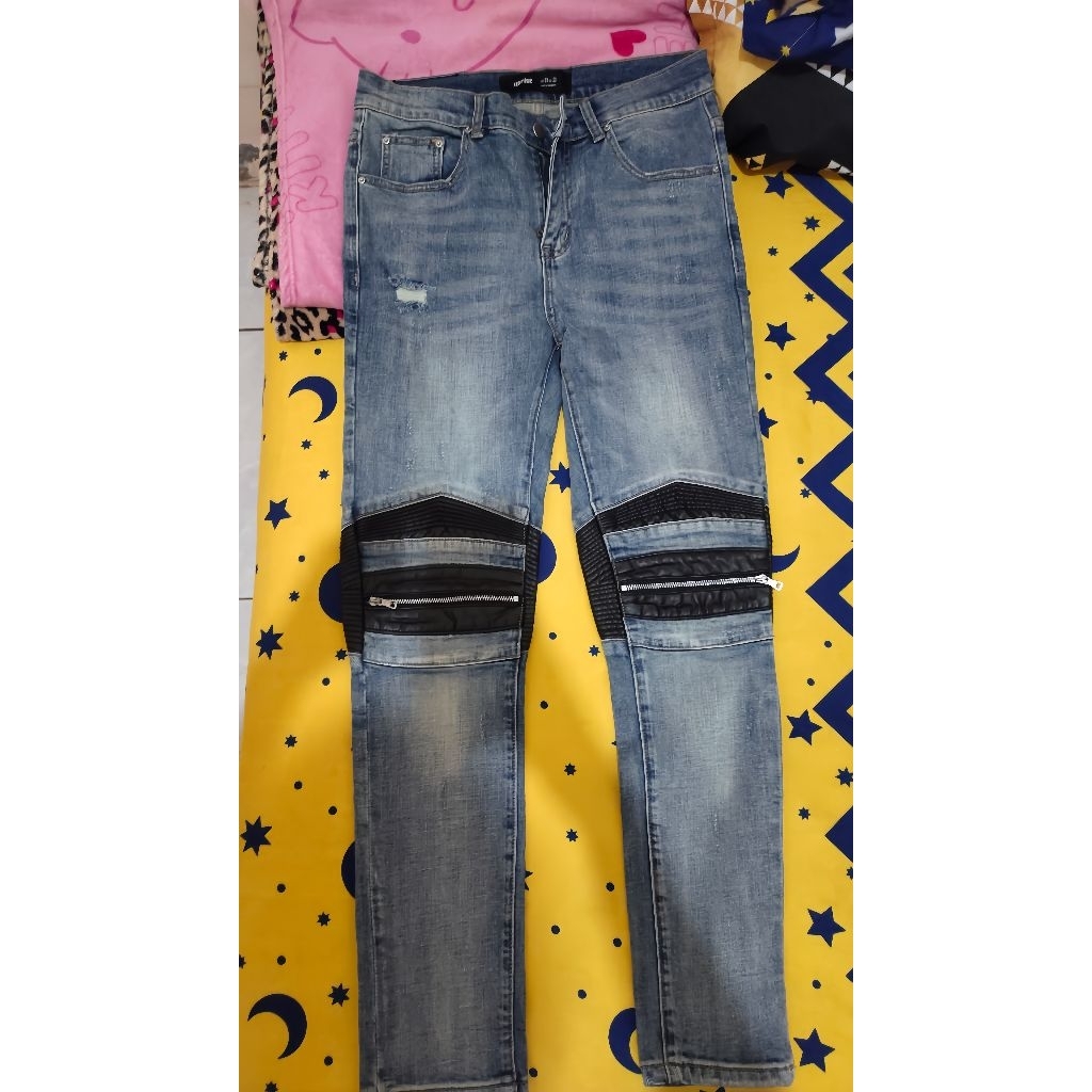 Uprise Leather Vintage Blue Biker Uk.28