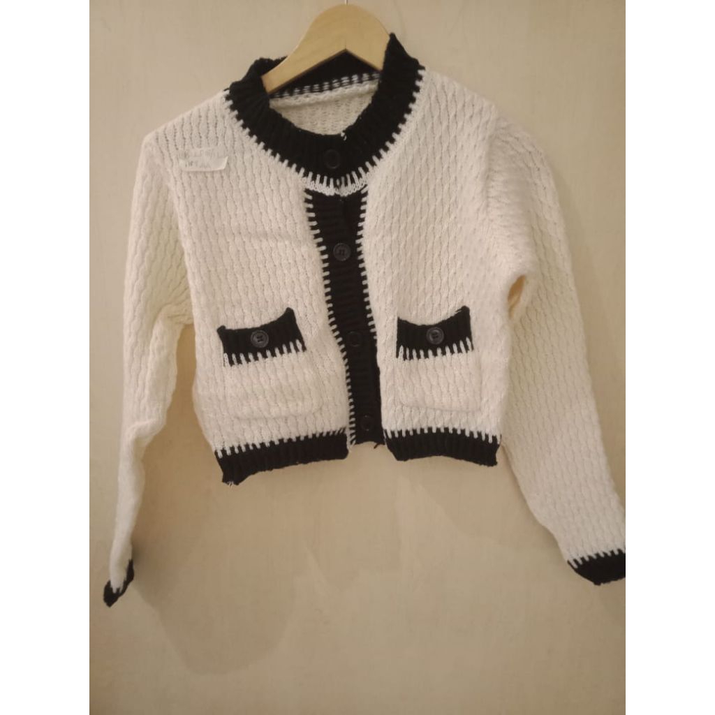 cardigan knit kepang crop