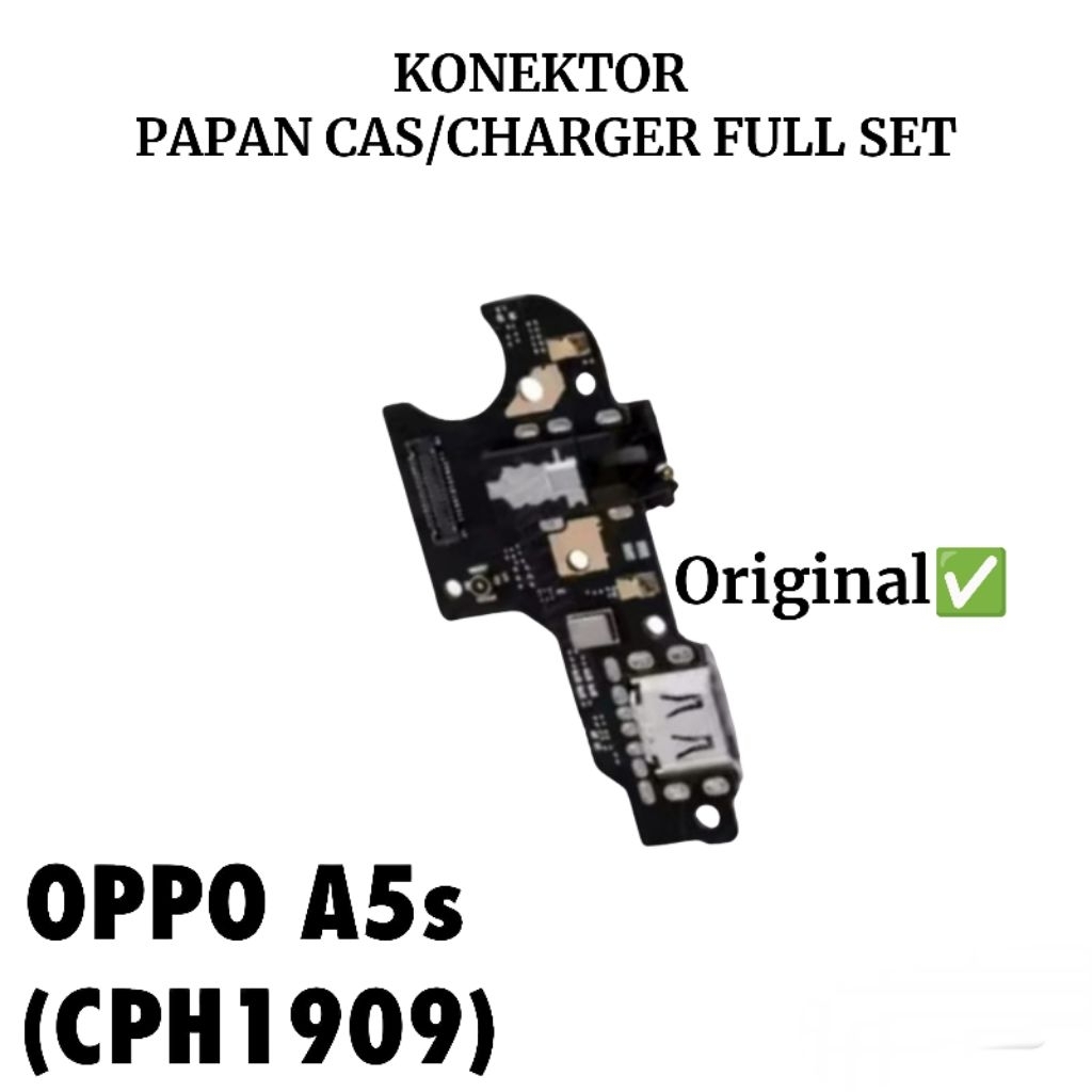 Konektor Papan Cas OPPO A5s CPH1909 PCB Charger Board Dock Charging Port Fullset Sparepart HP Rusak 