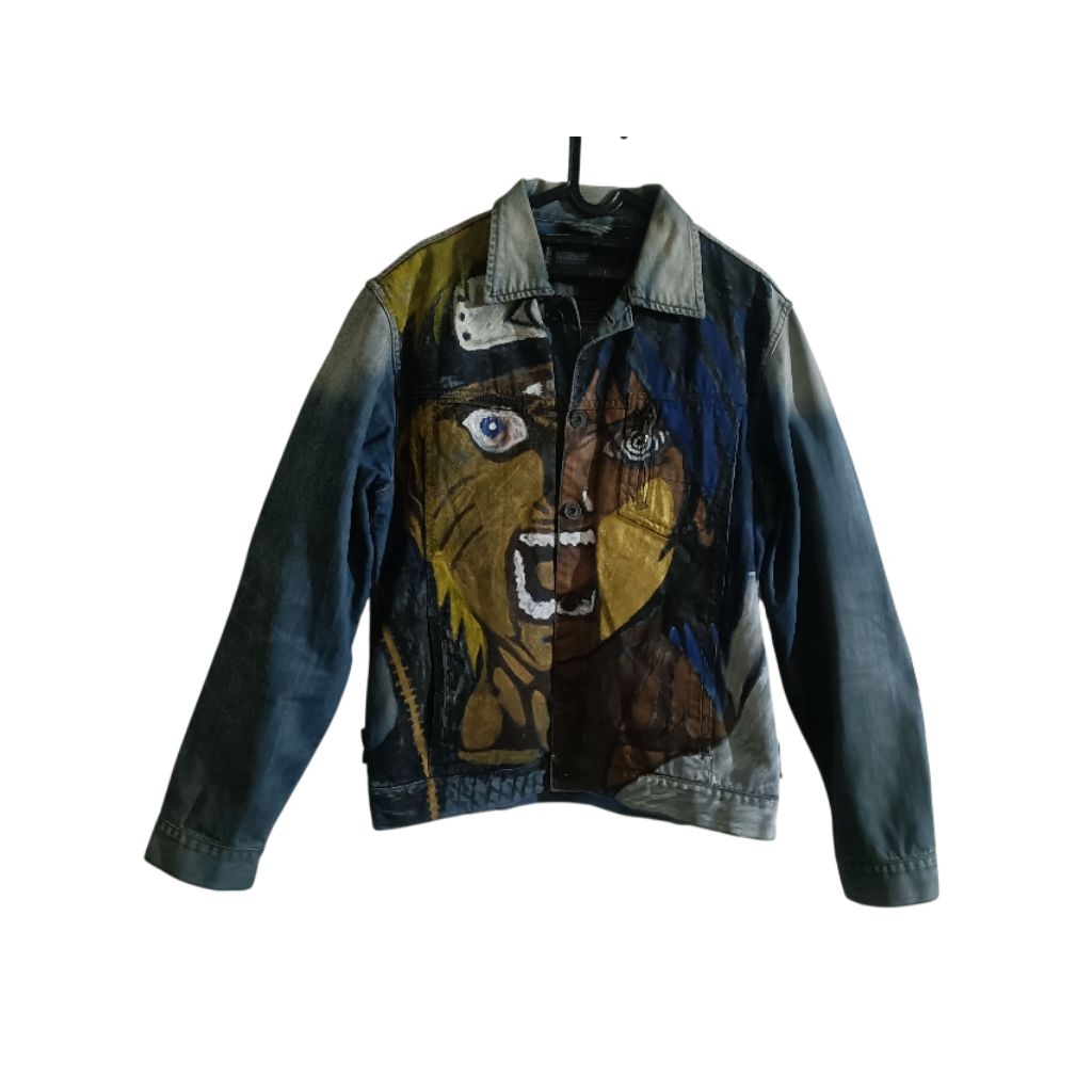 Jaket Jacket Jeans Denim Cardinal Original Painting