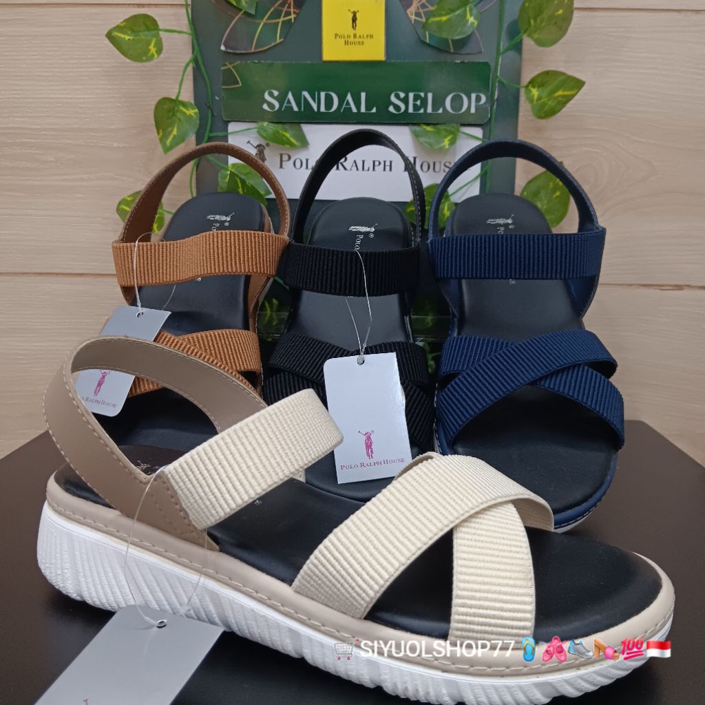 [Bisa COD/100% Original/Art KOREA 01] Sandal Wanita POLO RALPH HOUSE/Sandal Wanita/Sandal Slide Wani