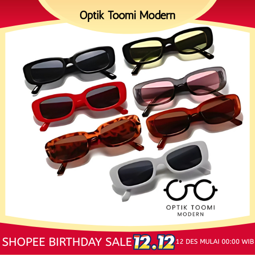 TOOMI Kacamata Hitam Persegi Wanita Pria Sunglasses Korean Fashion Style Kacamata Frame Tebal Oval R