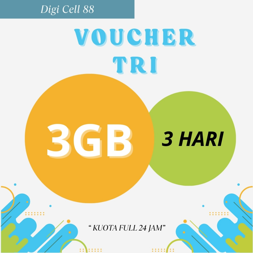 [Grosir] Voucher Kuota Tri 3GB 3Hari Nasional | Tri Voucher Happy 3 GB Nasional