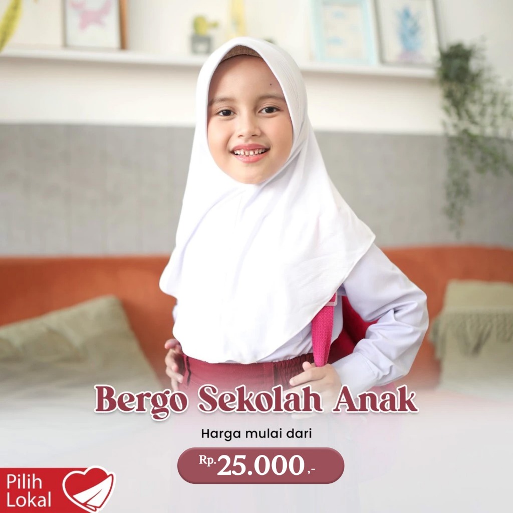 Bergo Sekolah Anak / Kerudung Sekolah Anak SD SMP SMA