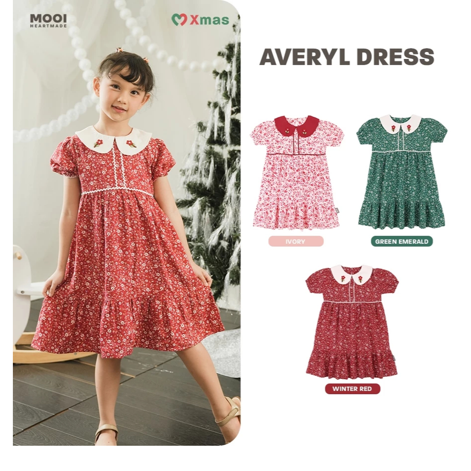 Dress Anak Natal Gaun Anak PerempuanCantik Trendy Desain Elegan Fashion Mewah Best Seller Simple Nat