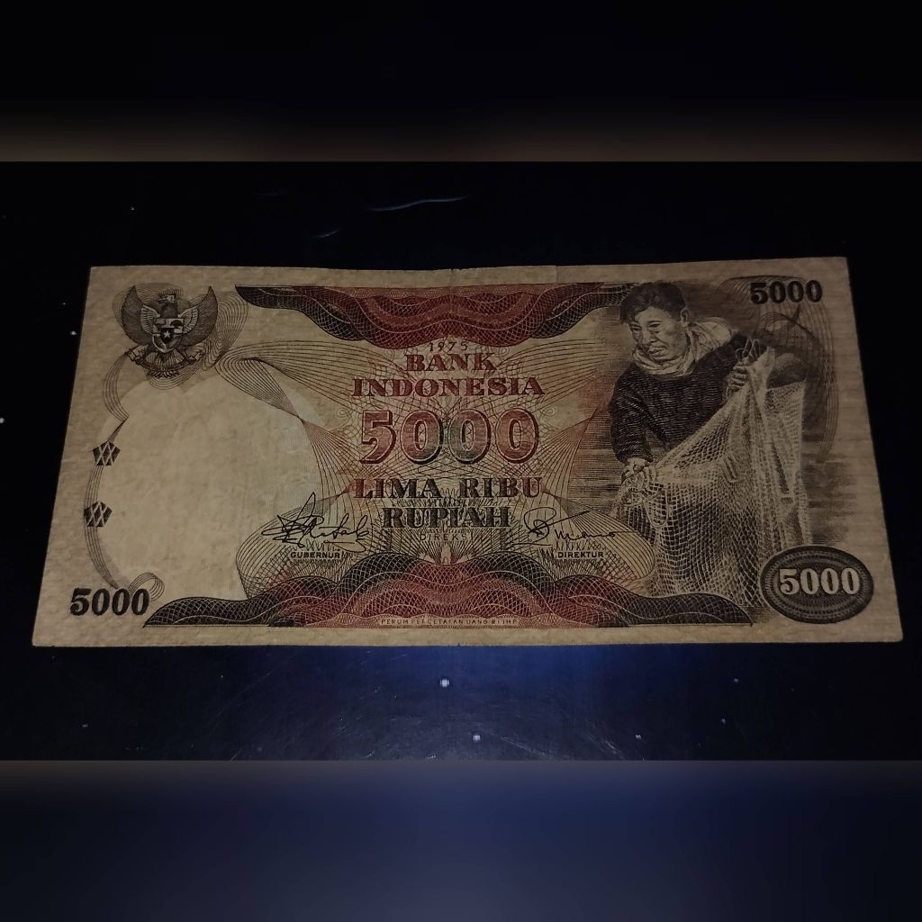 uang kuno Rp 5000 penjala th 1975