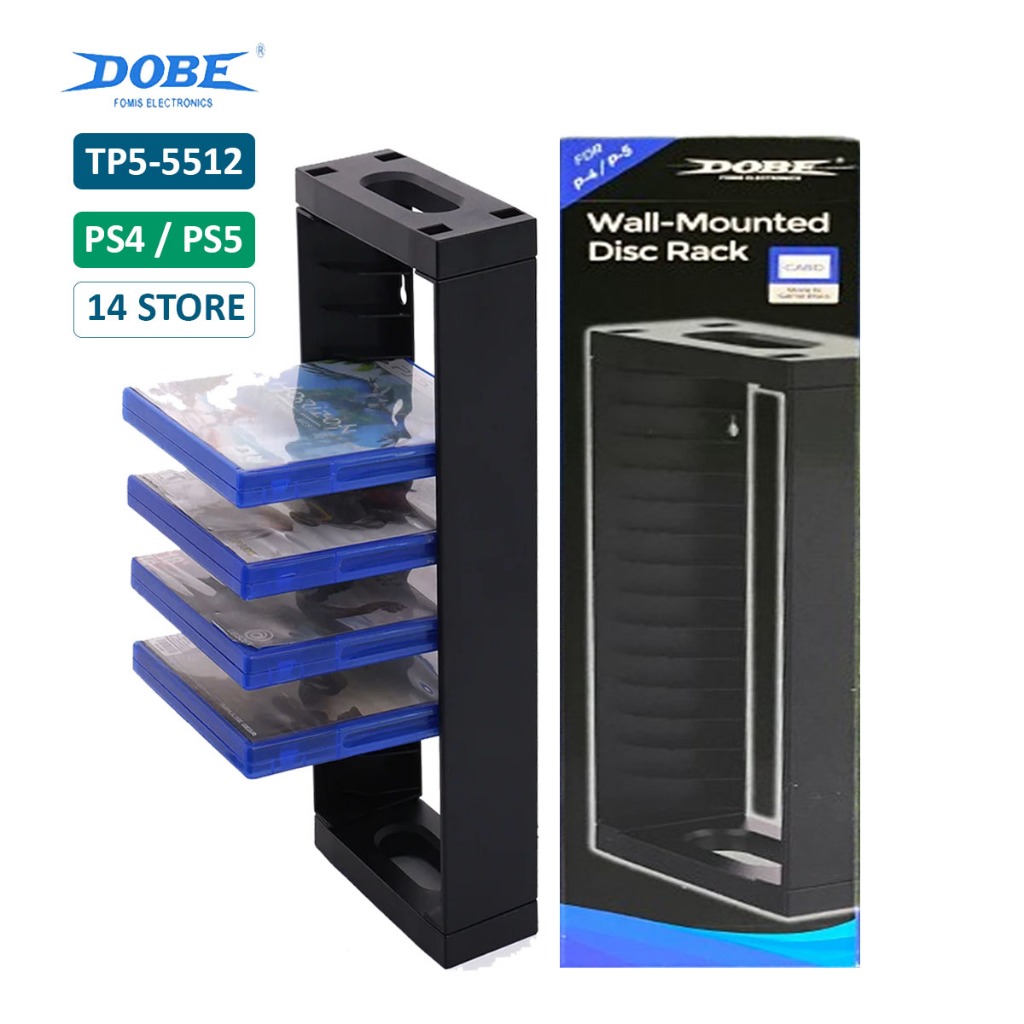 DOBE Rak Dinding Storage Stand Tempat Penyimpanan Bluray Disc Kaset PS4 PS5 Gantung Dinding + Sekrup