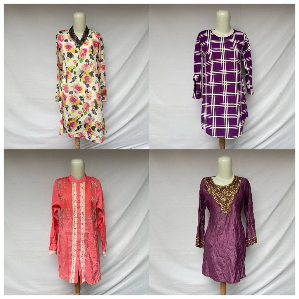 (Katalog 65) Tunic Motif Garis Atasan Wanita